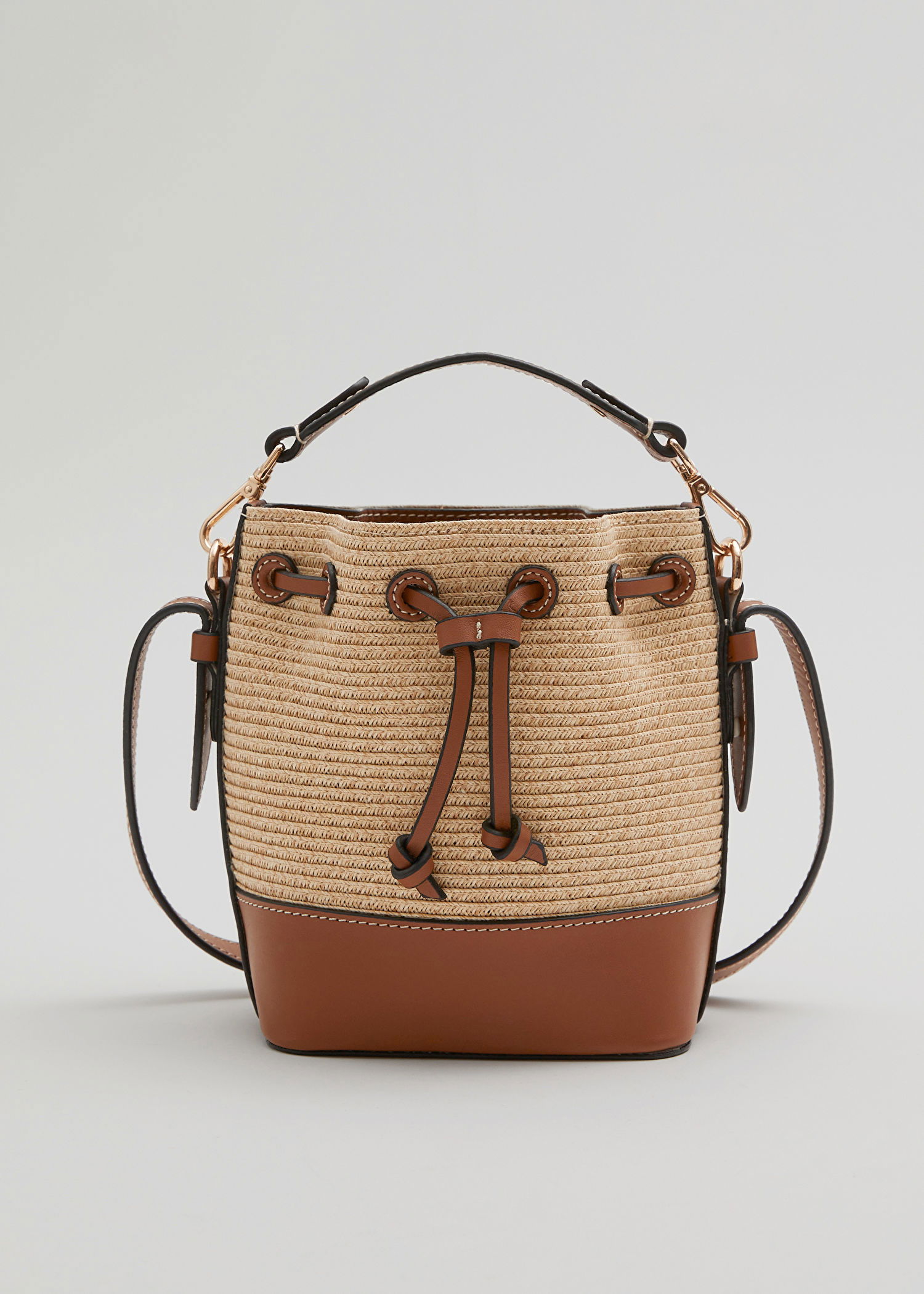 Spaghetti Strap Suede Large Bucket Bag