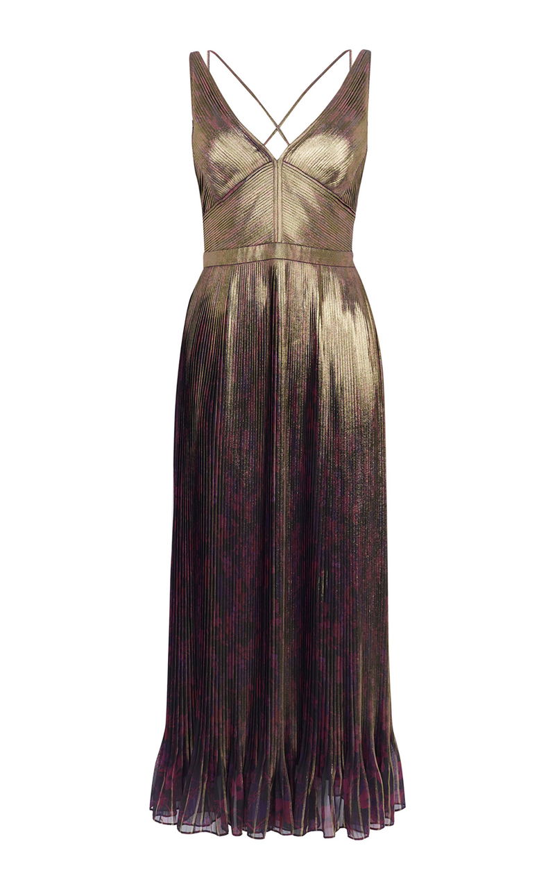 KAREN MILLEN Metallic Pleated Dress | endource