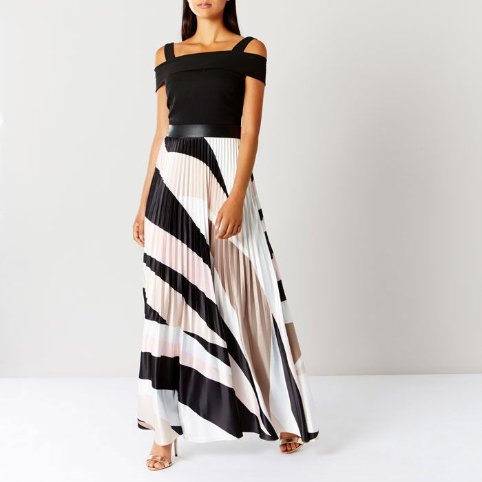 coast black and white maxi dress