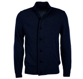 Navy Barbour cardigan with button closure