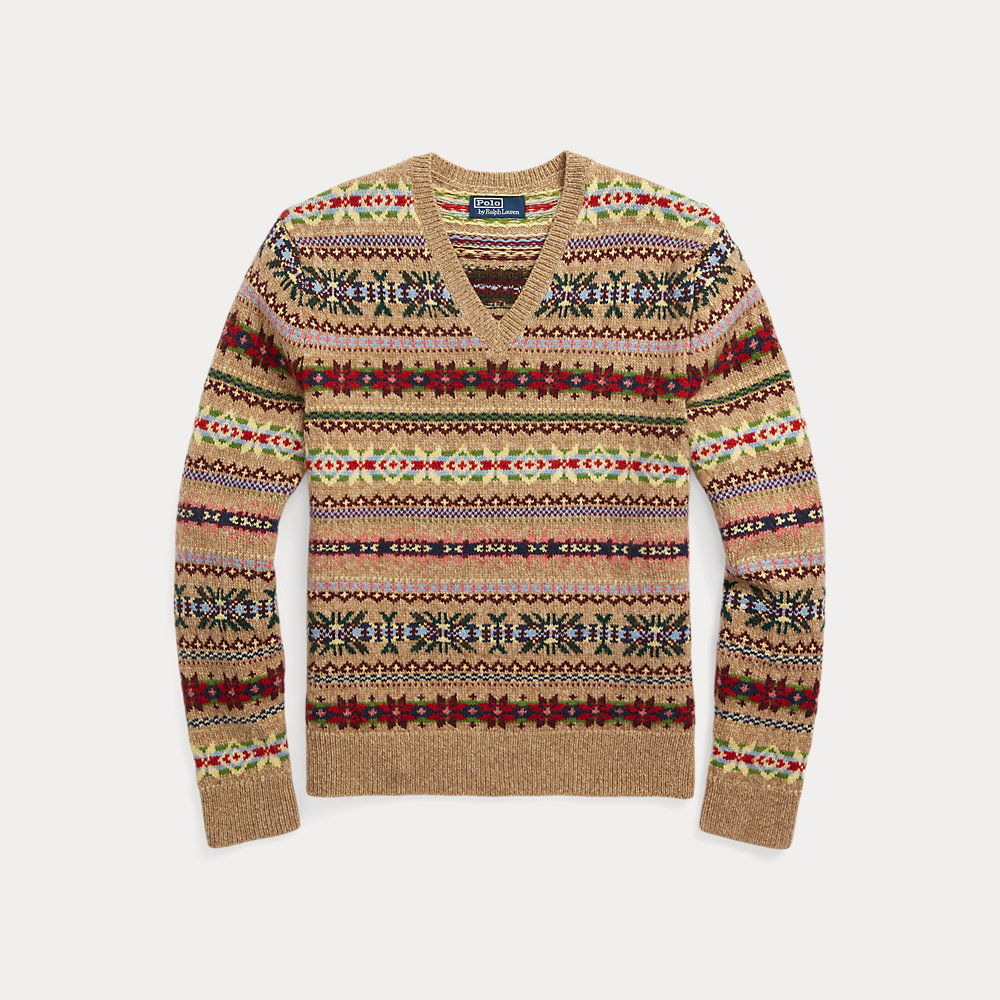 POLO RALPH LAUREN Fair Isle Wool V-Neck Jumper | Endource