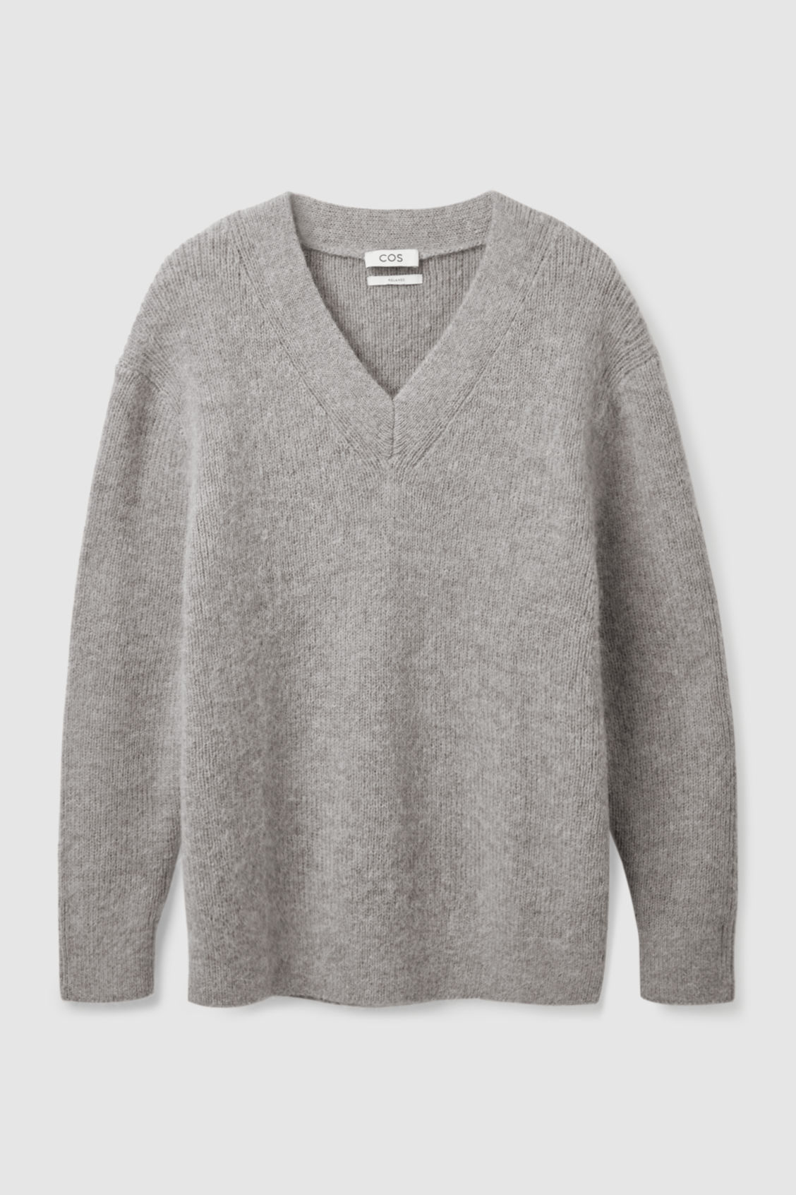 COS Relaxed-Fit Wool V-Neck Jumper endource