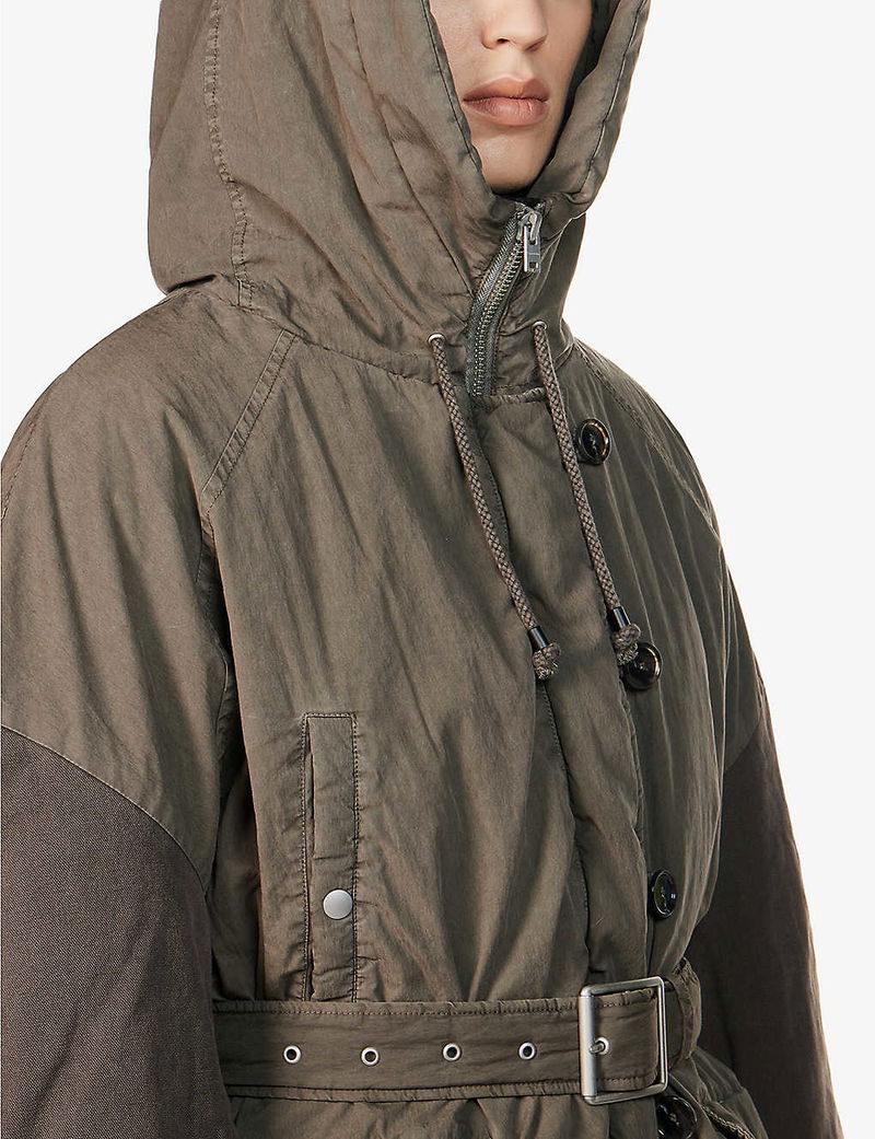 ACNE STUDIOS Ozzi belted Cotton-Blend Jacket in MUDGREY | endource