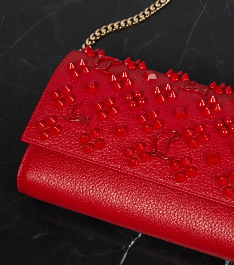 Christian Louboutin Paloma Embellished Leather Clutch Bag