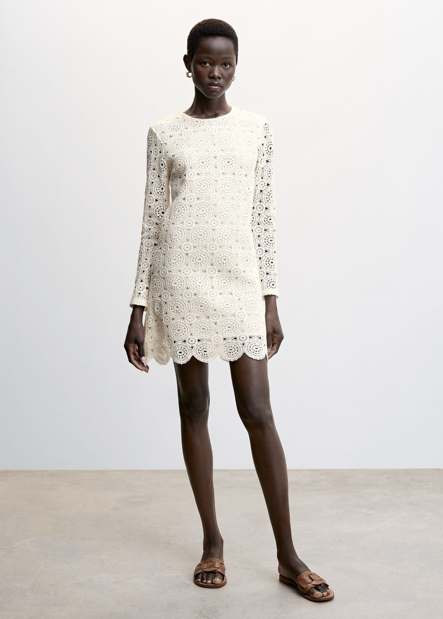 mango button crochet dress Button crochet dress - Women