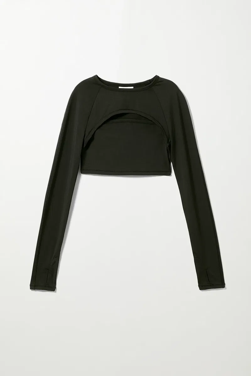 WEEKDAY Trap Cutout Bolero in Black