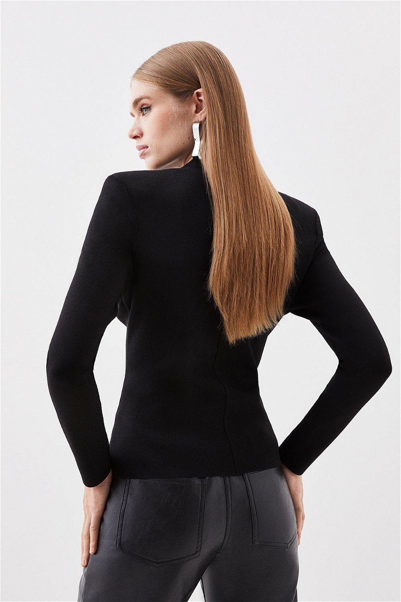 Body Contouring One Shoulder Knit Bodysuit | Karen Millen