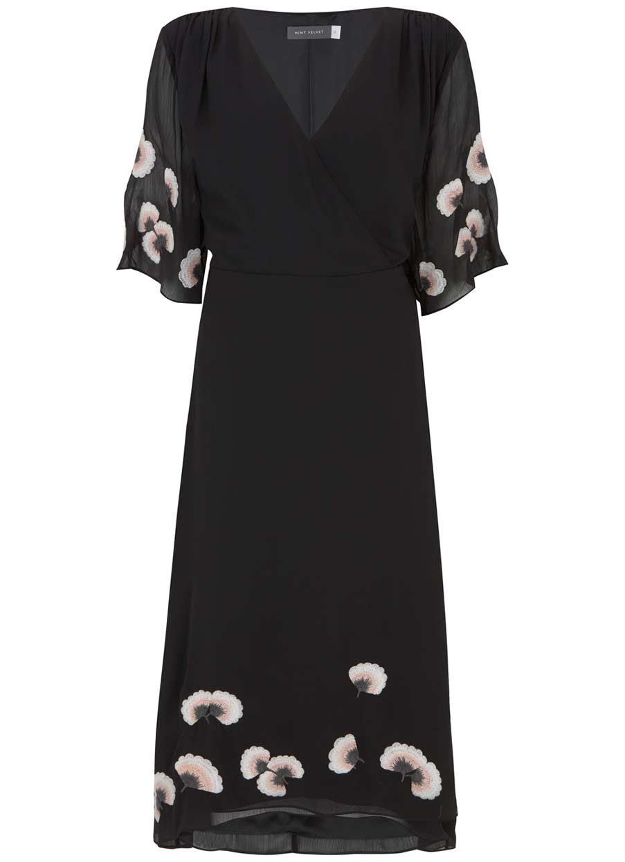 MINT VELVET Embroidered Floral Wrap Dress | endource
