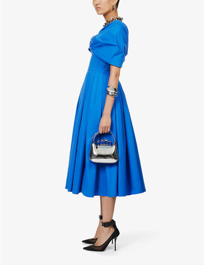 asymmetrical twist knit midi dress Preview] Side Twist Asymmetrical Hem Women Knit Midi Dress – GOELIA