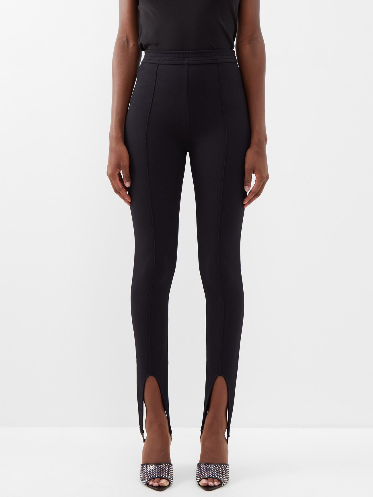 Stirrup jersey leggings in black - Saint Laurent