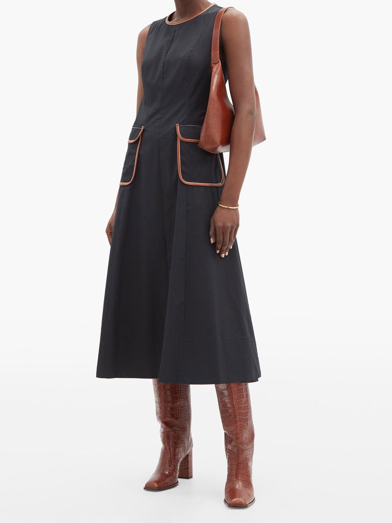 black linen sleeveless dress Black Linen Button Down Midi Dress – Handmade Summer