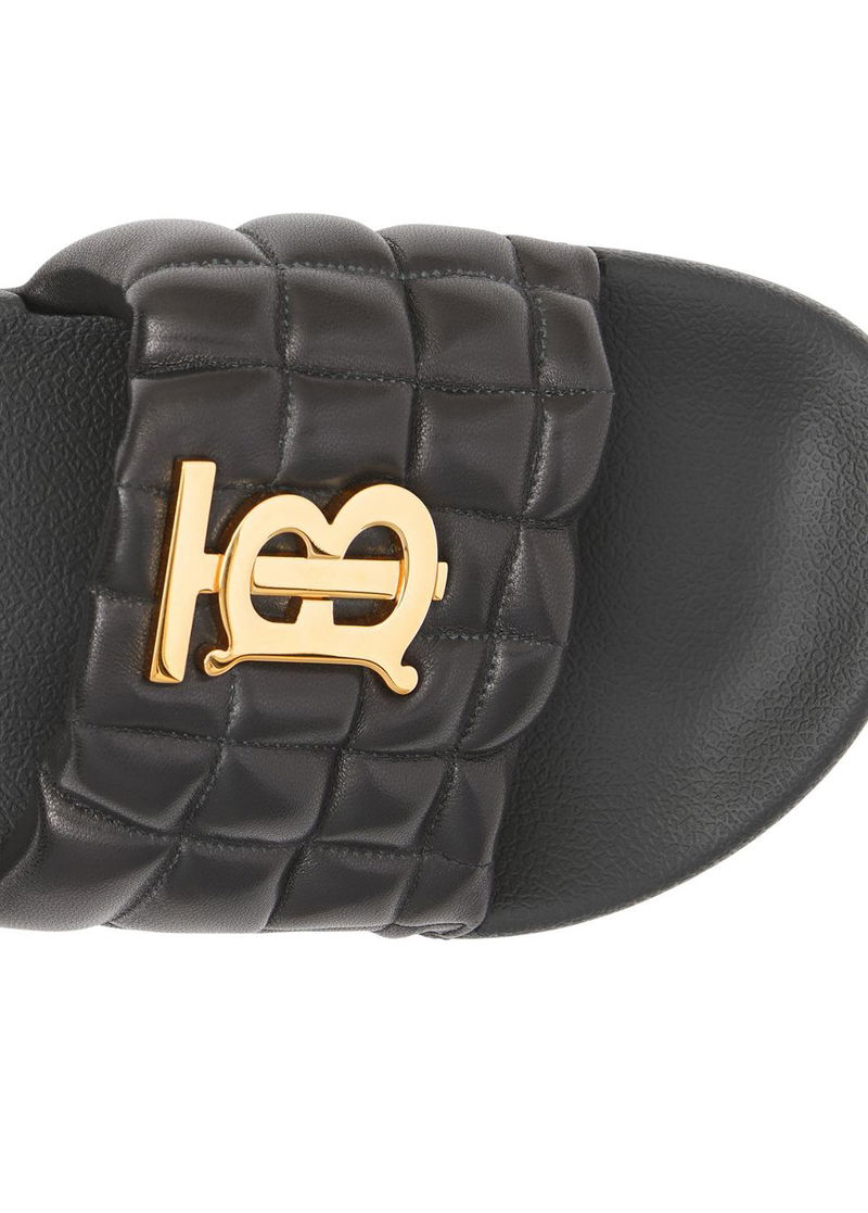 BURBERRY Monogram Motif Quilted Lambskin Slides endource