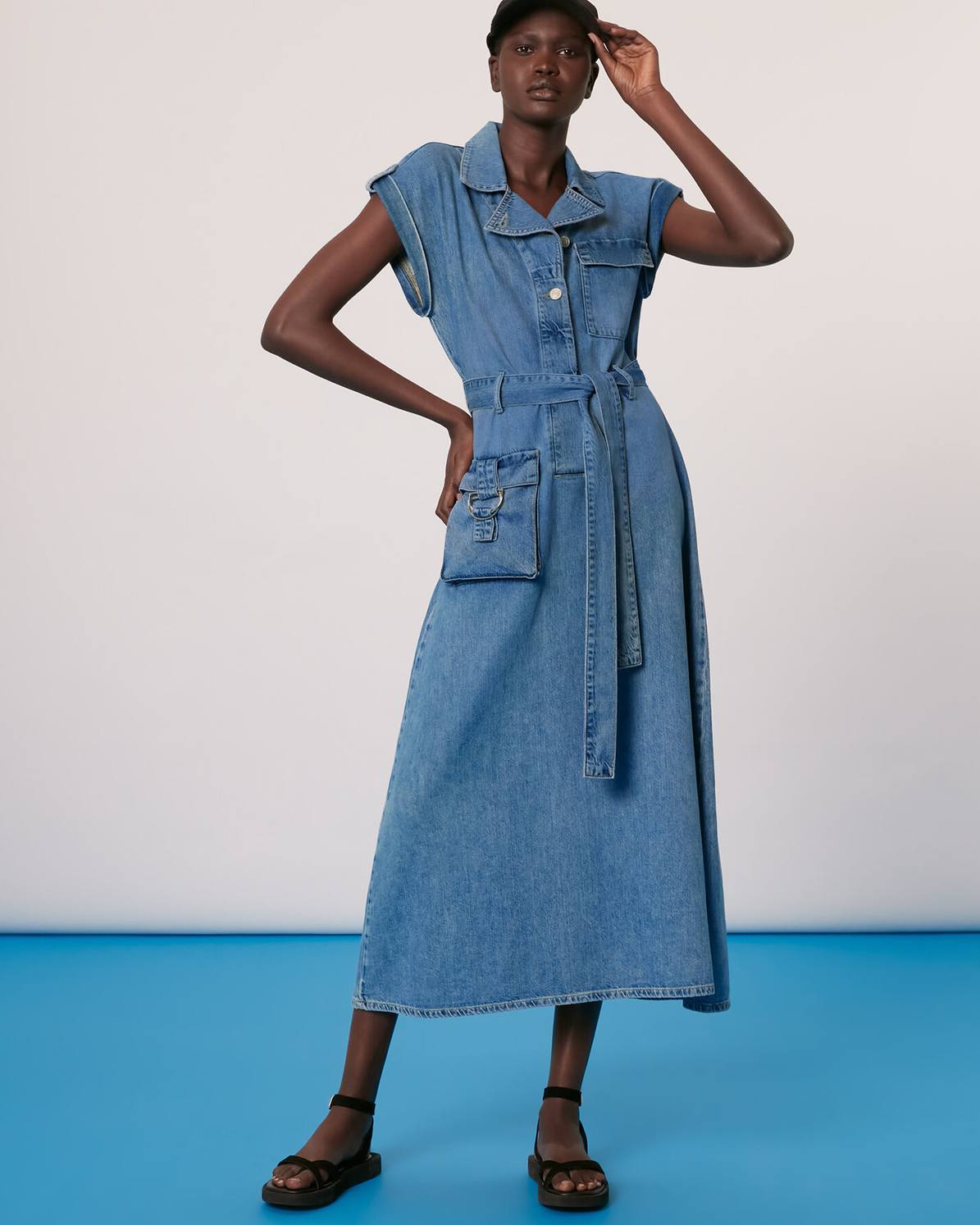 WHISTLES Alisha Denim Midi Dress | endource