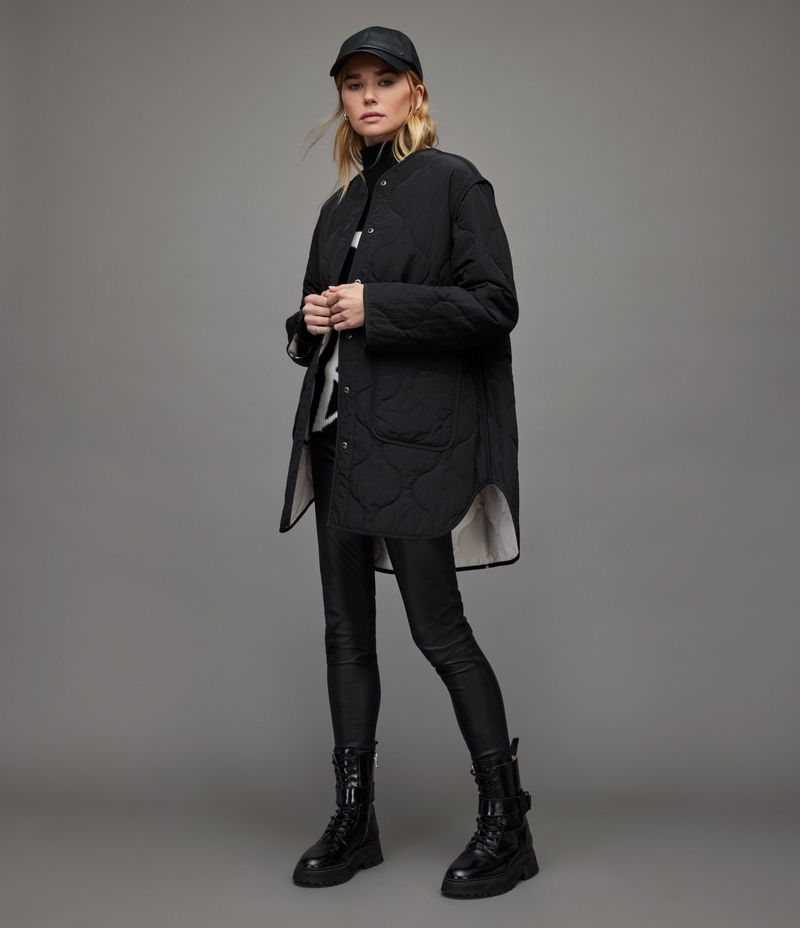 ALLSAINTS Phyllis Reversible Liner Jacket in Black/White Endource