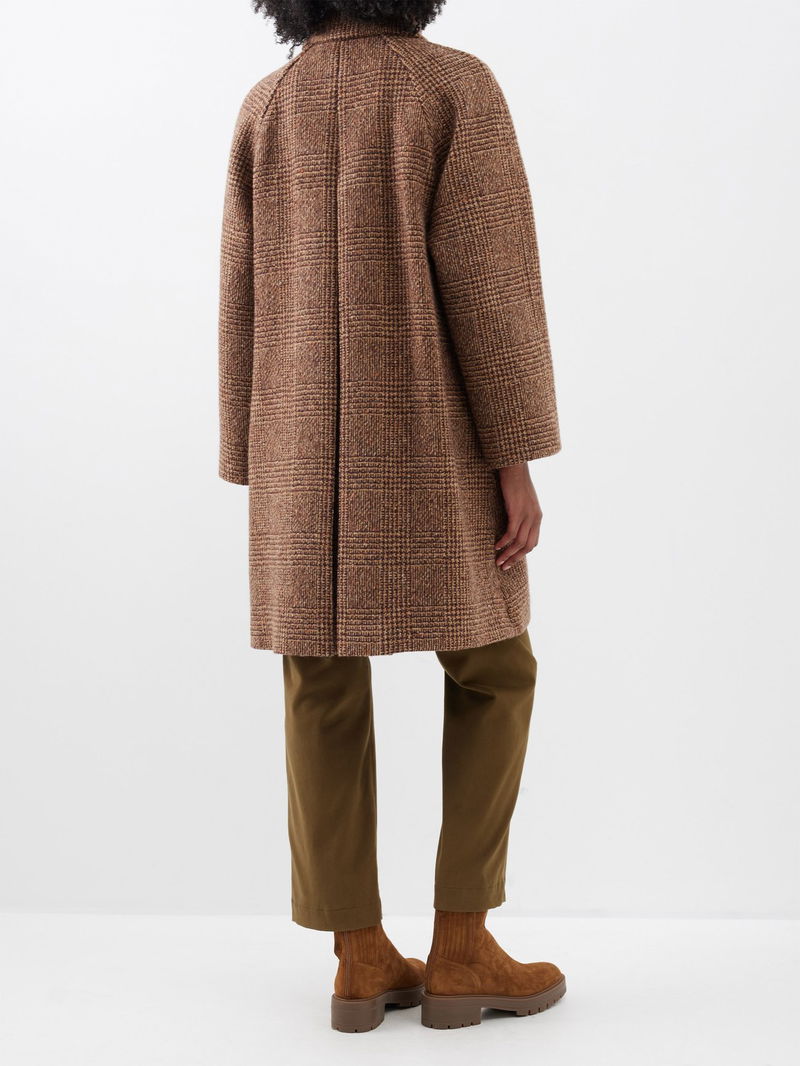 Womens Weekend Max Mara beige Wool Check Pitone Coat