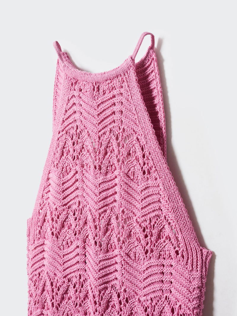knit baby dress Baby Girl Long sleeve Dusty Pink Polka Dot Knit Dress 12-18 months main image 1