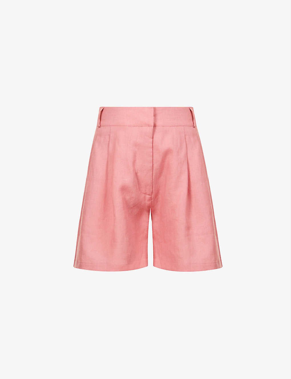 Asceno Madrid Pleated Organic Linen Shorts in Natural