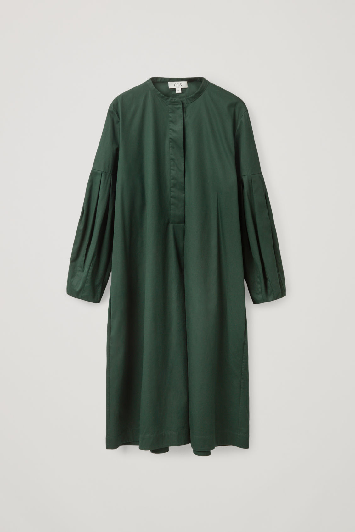 cos pleated shirt dress COS Women's Pleated Bow-Detail Midi Shirt Dress in Navy