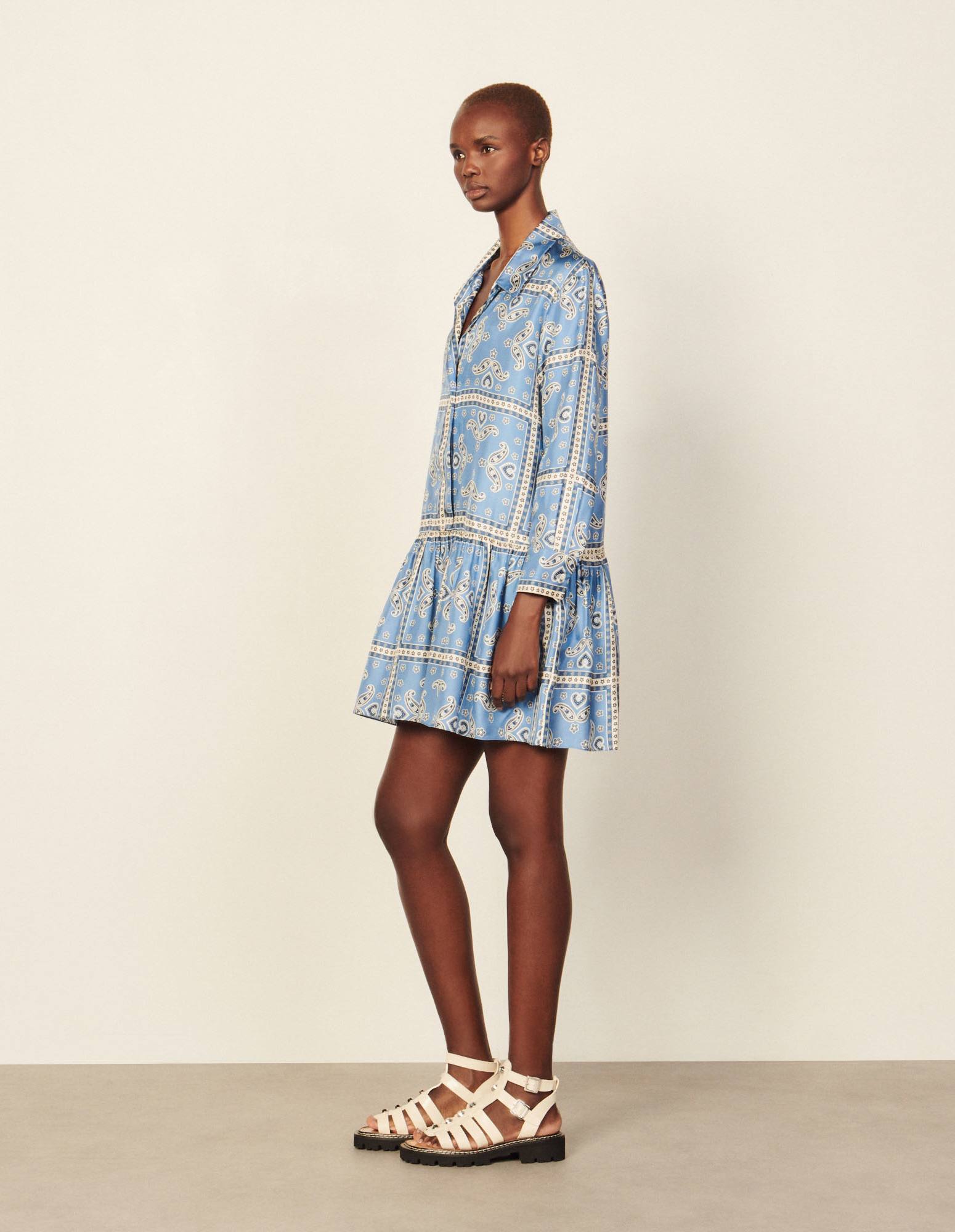 SANDRO Printed Silk Dress | endource
