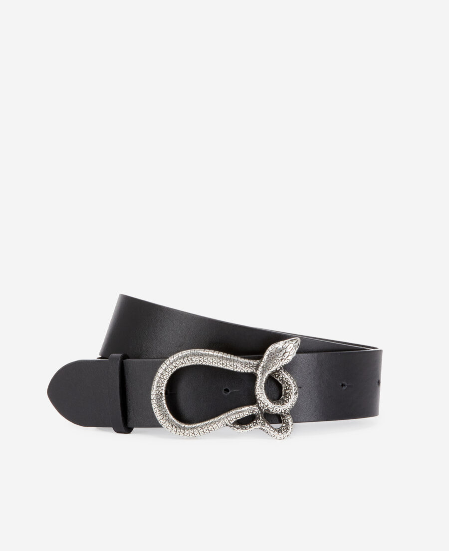 The Kooples Snake Belt Deep Choc Narrow Mock Python Swirling Snake Belt – Elliot  main image 4