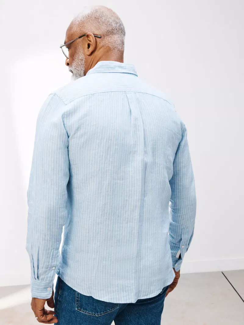 john lewis dress shirt JOHN LEWIS Stripe Double Cloth Beach Shirt