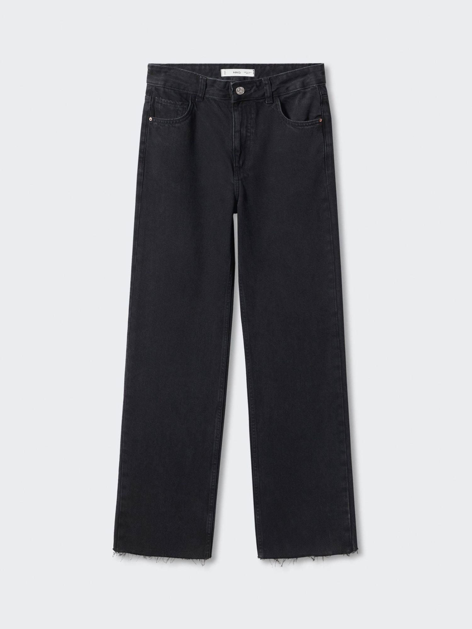 MANGO Danila Straight Fit Jeans in Black | Endource