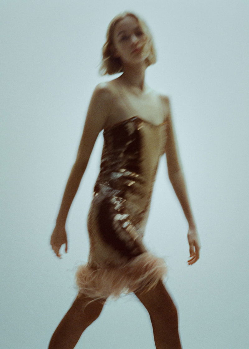 mango gold sequin dress Scoop-back sequin dress - Women