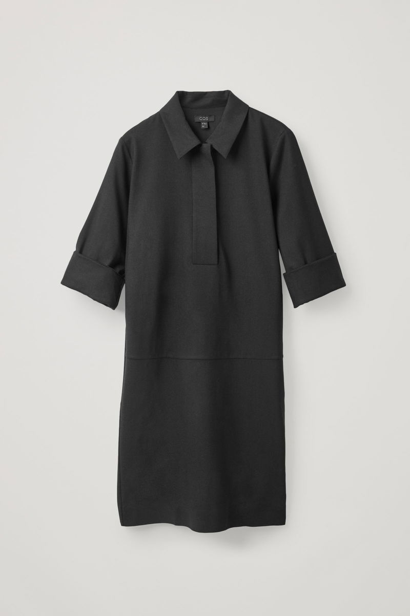cos wool mix shirt dress Cos Checked Wool-blend Shirt Dress