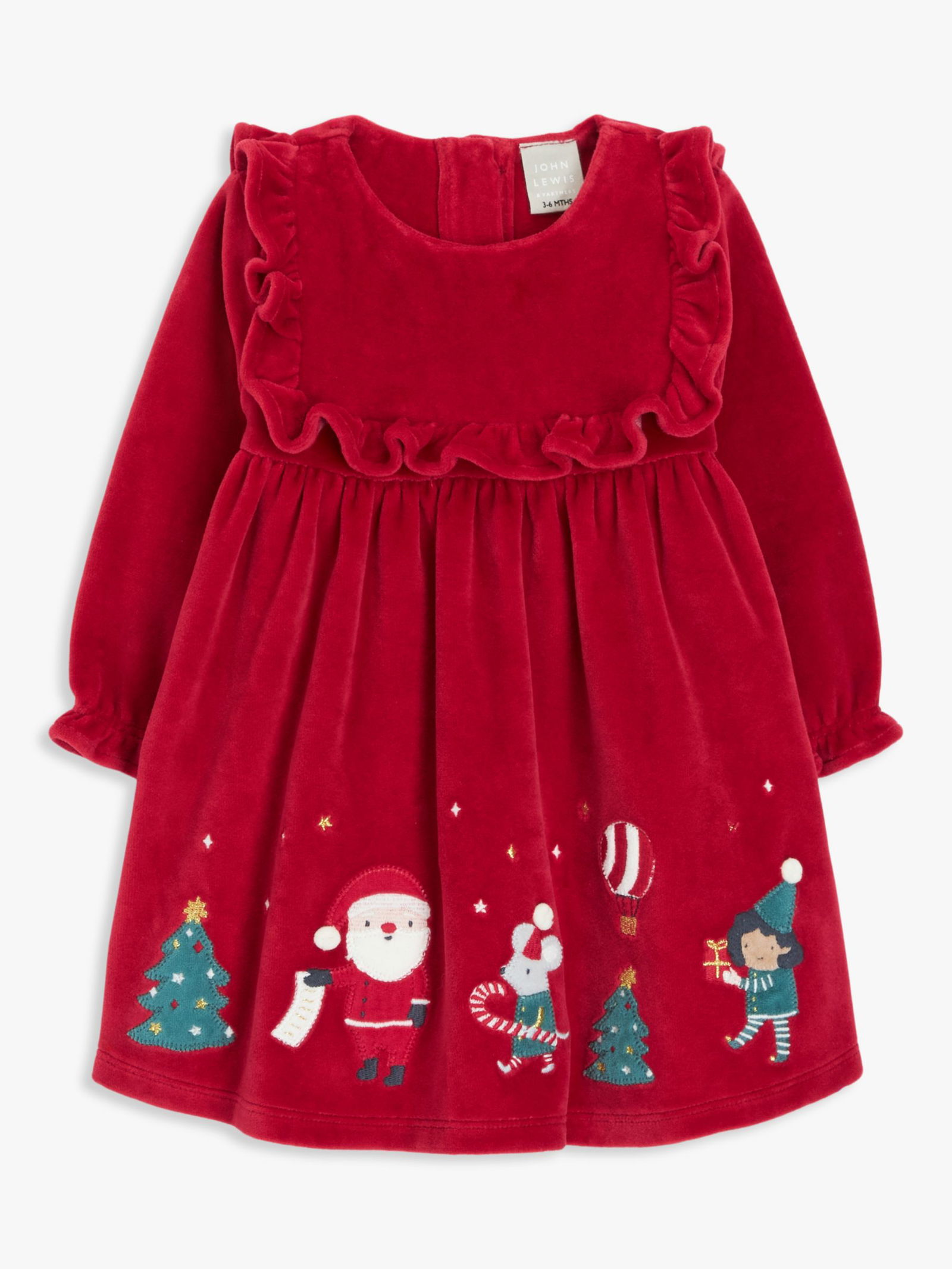 john lewis red dresses Christmas John Lewis Red Dress JOHN LEWIS Baby Festive Border Dress Endource