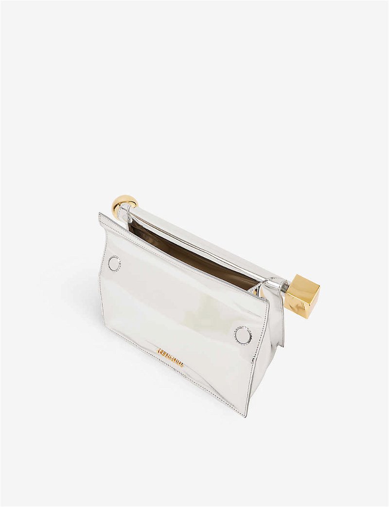 Jacquemus La Pochette Rond Carré Silver in Leather with Gold-tone - US