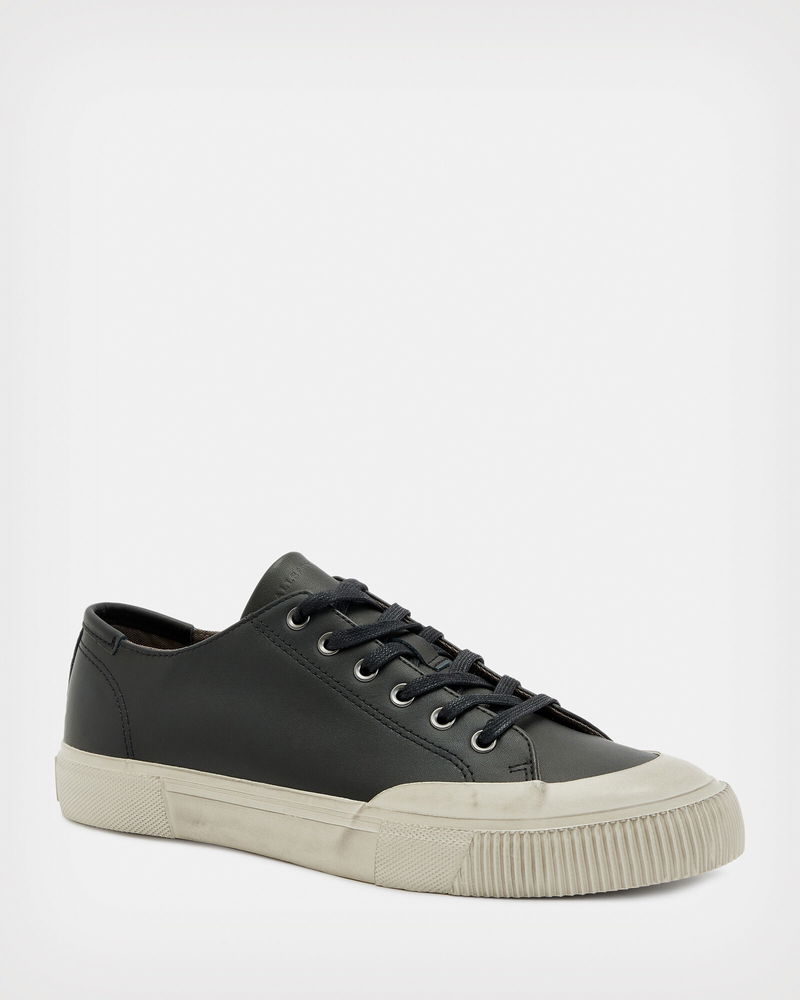 ALLSAINTS Dumont Leather Low Top Trainers in Black | Endource