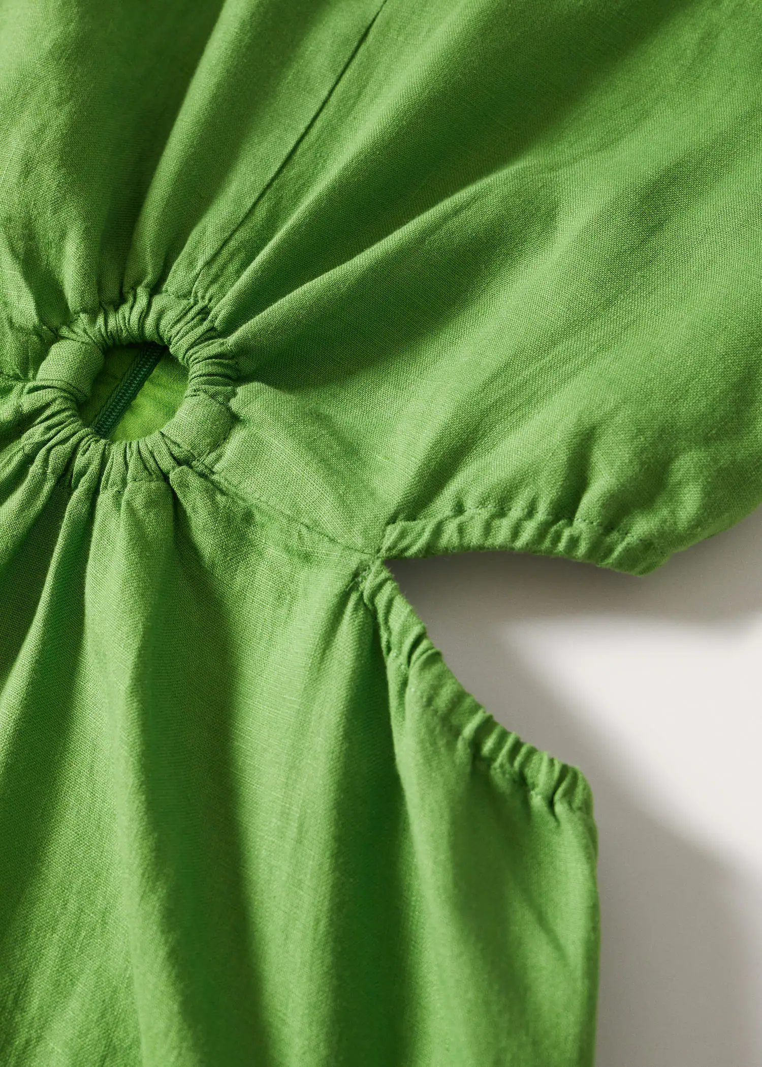 MANGO Cut-Out Linen-Blend Dress | endource