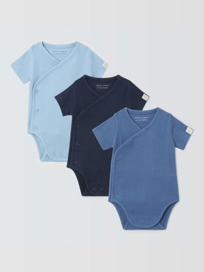 John Lewis Baby Pima Cotton Long Sleeve Bodysuit, Pack of 3, White at John  Lewis & Partners