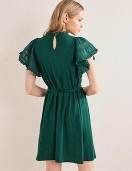 Tailored Collar Detail Long Sleeve Mini Dress