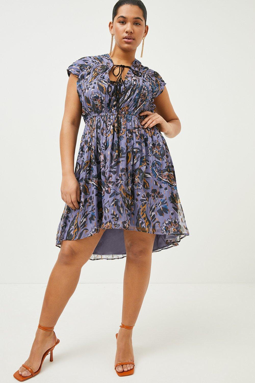 KAREN MILLEN Curve Paisley Metallic Bead Detail Dress Endource