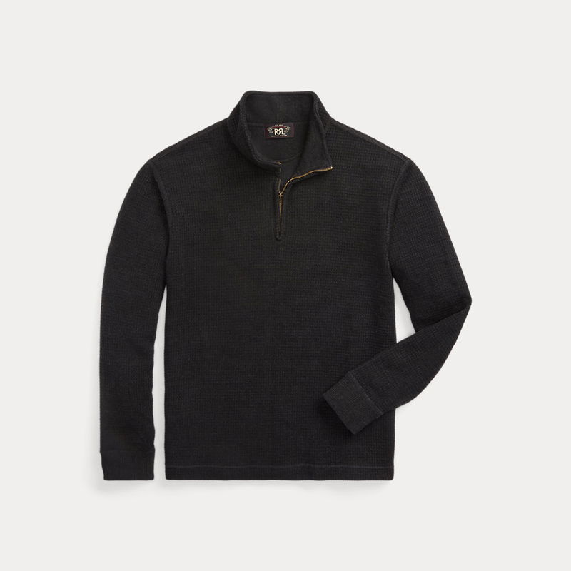 RALPH LAUREN RRL Waffle-Knit Quarter-Zip Pullover endource