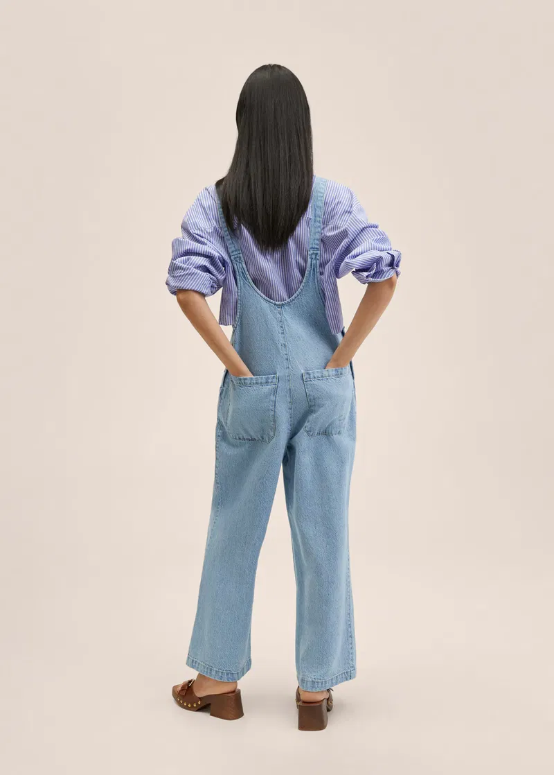 Cotton Denim Next Yumi Jumpsuit Yumi Blue Cotton Chambray Button