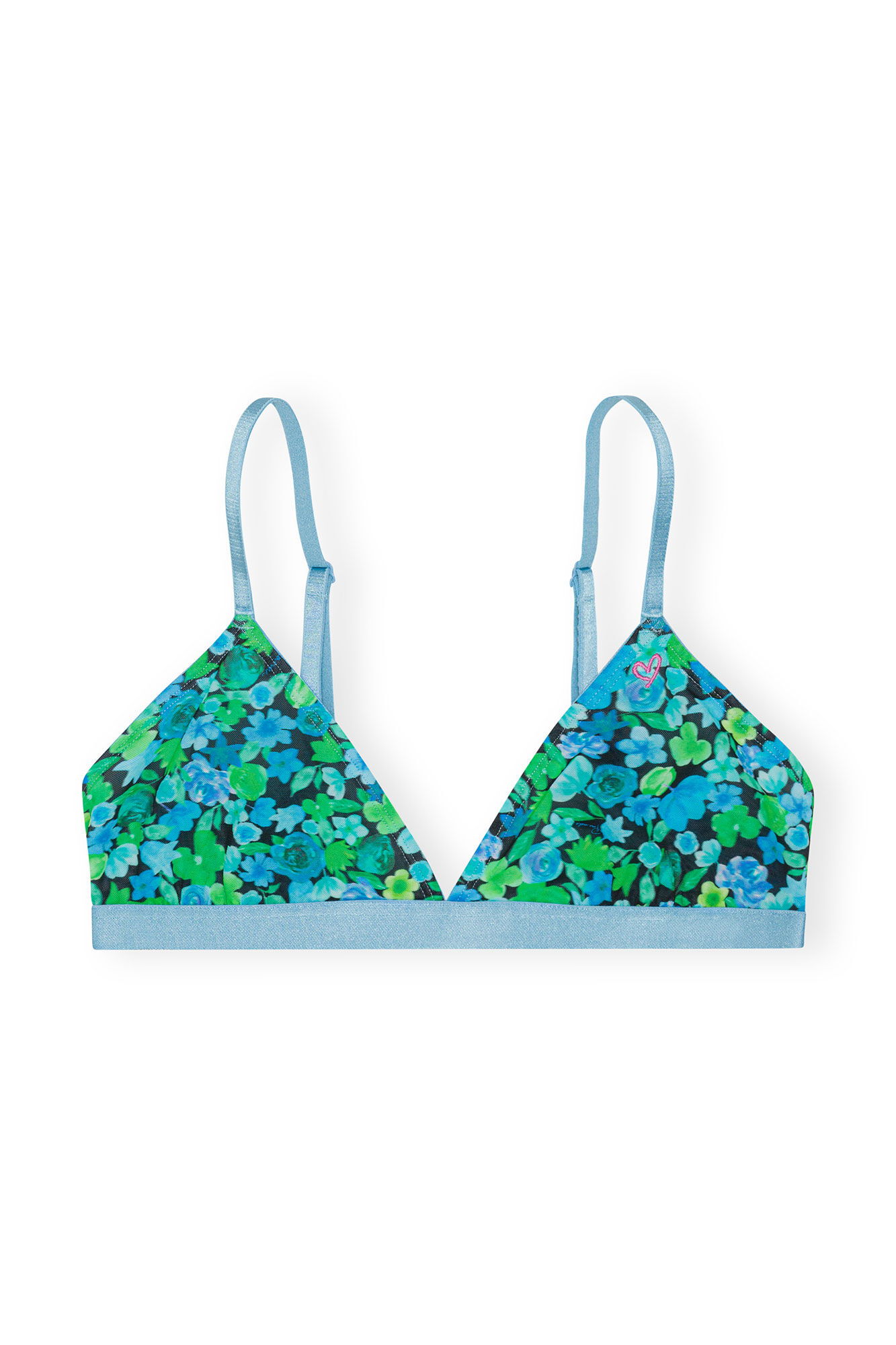 GANNI Ganni x Parade - Silky Mesh Bralette in Alaskan Blue