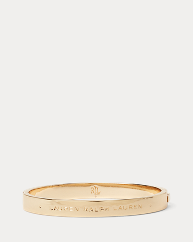 LAUREN RALPH LAUREN Gold-Tone Logo Hinge Bangle in Gold | endource 