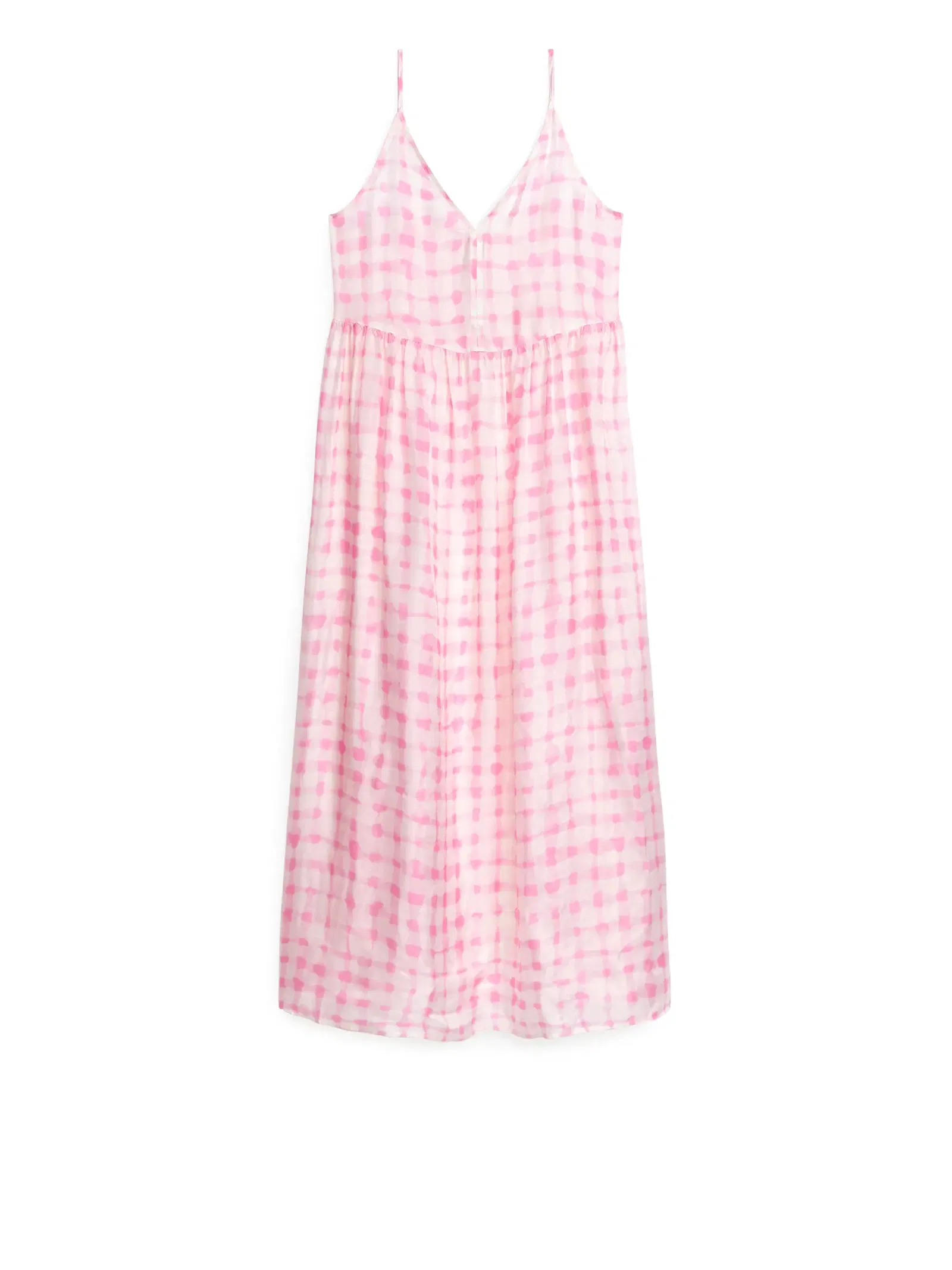 ARKET Tiered Strap Dress in Pink/White Endource