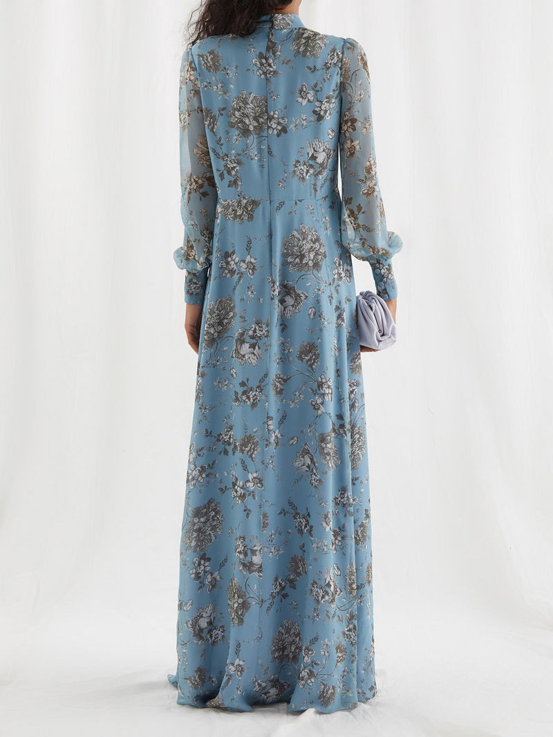ERDEM Justine Floral-Print Silk-Georgette Maxi Dress | endource