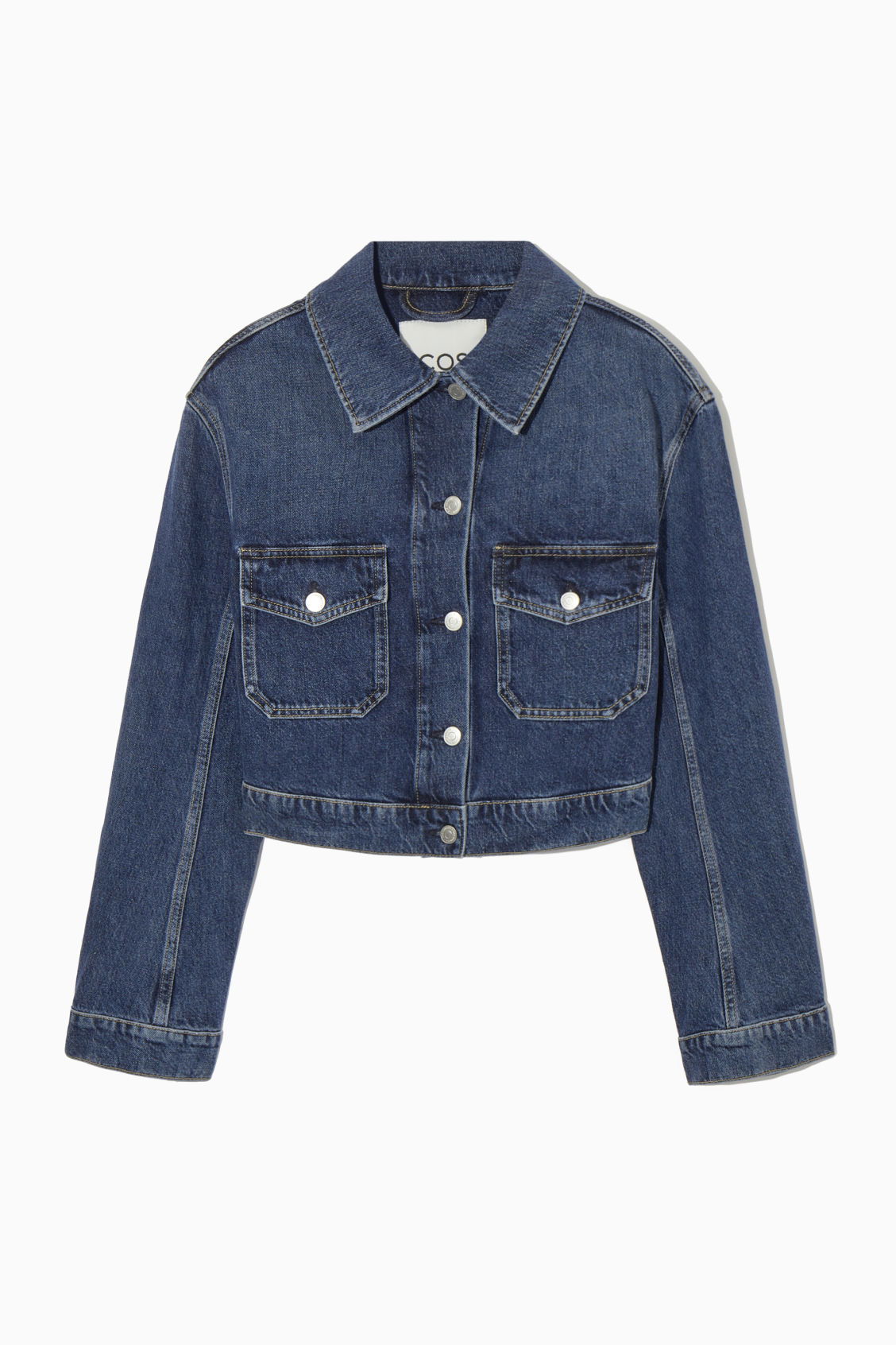 COS Cropped Denim Jacket in BLUE | Endource