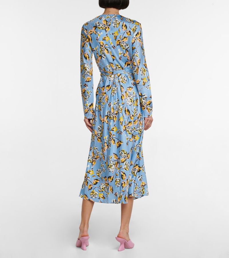 DIANE VON FURSTENBERG Tilly Floral Silk Twill Wrap Dress endource