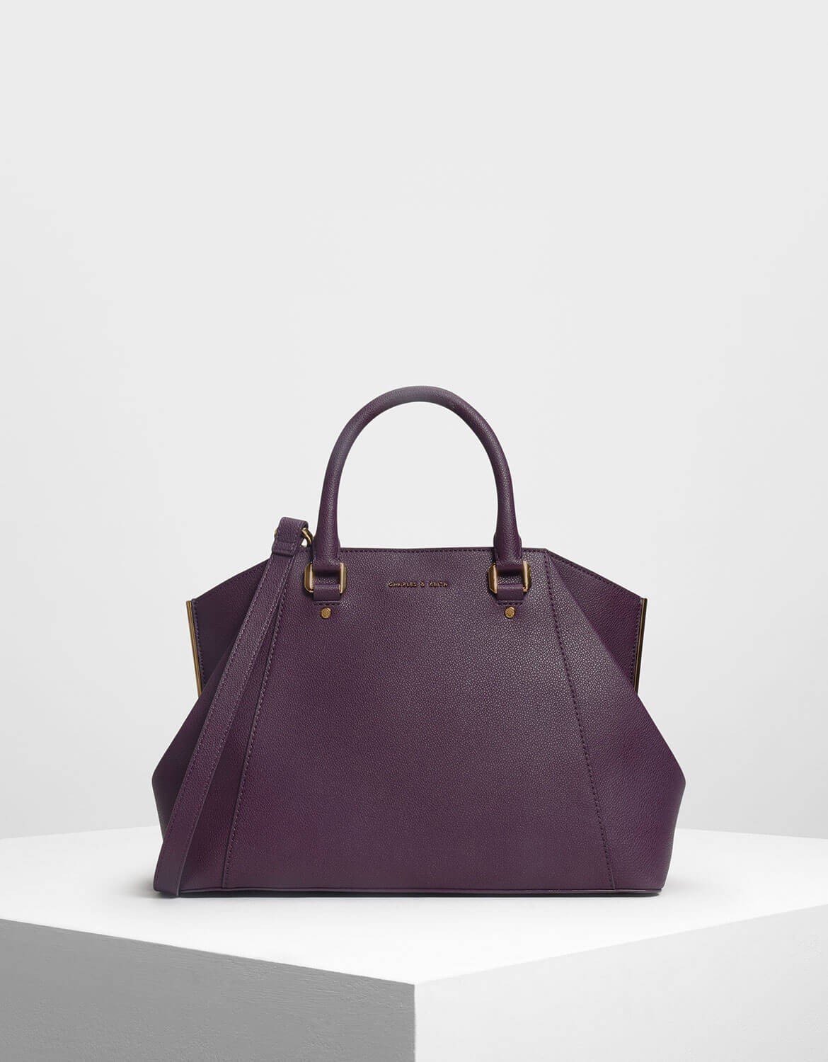 CHARLES & KEITH Structured City Bag in Purple | Endource
