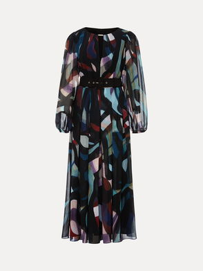 PHASE EIGHT Sky Abstract Maxi Dress in Black/Multi