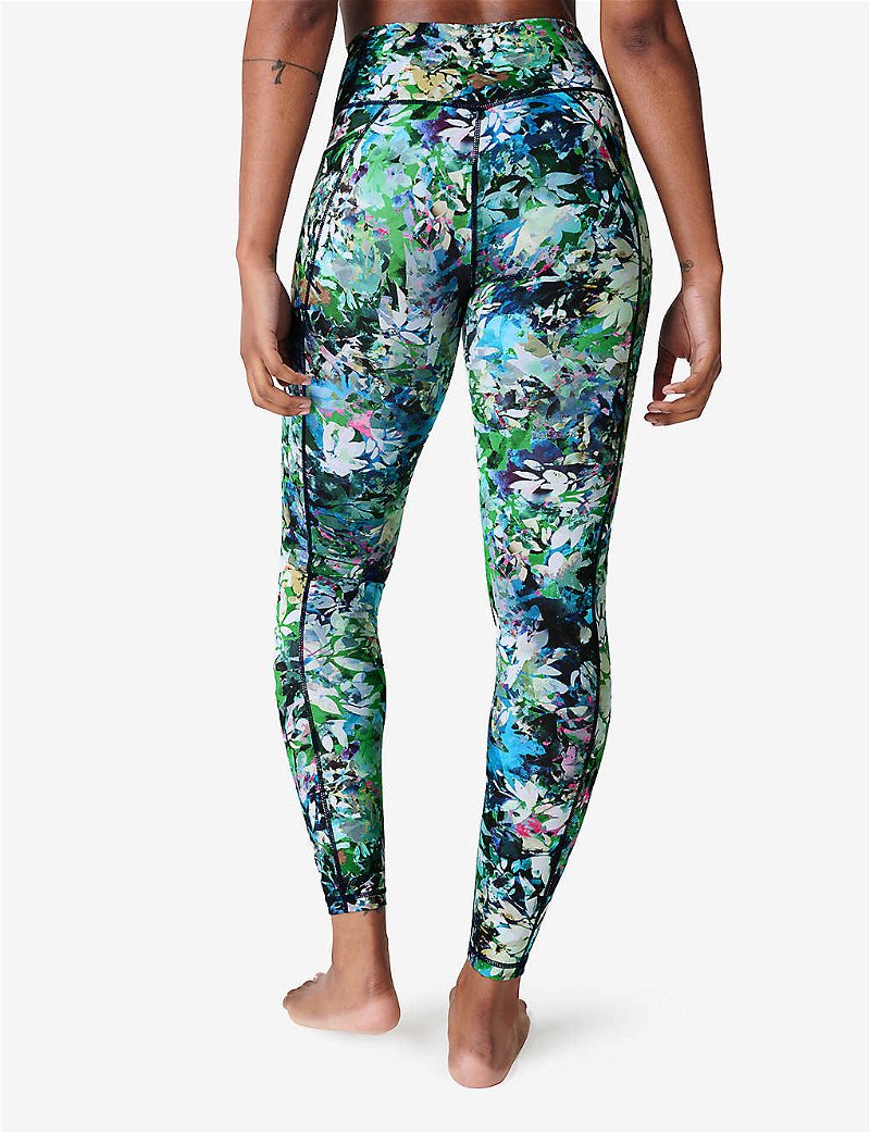 SWEATY BETTY Super Sculpt Floral-Print High-Rise Stretch-Recycled Polyester  Leggings in GREENTEXTUREFLOWER