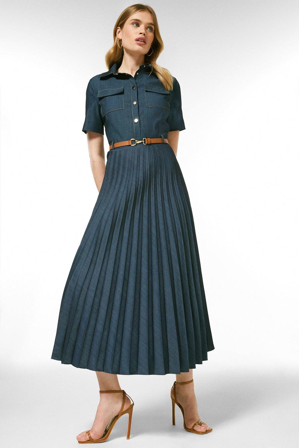 strapless open back dress ALC Renzo II Pleated Midi Dress