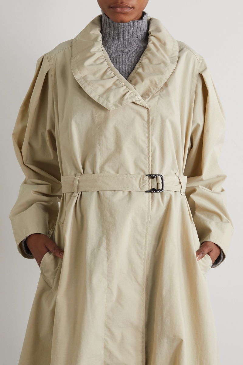 ISABEL MARANT Dipanima Belted Canvas Trench Coat in Neutrals 