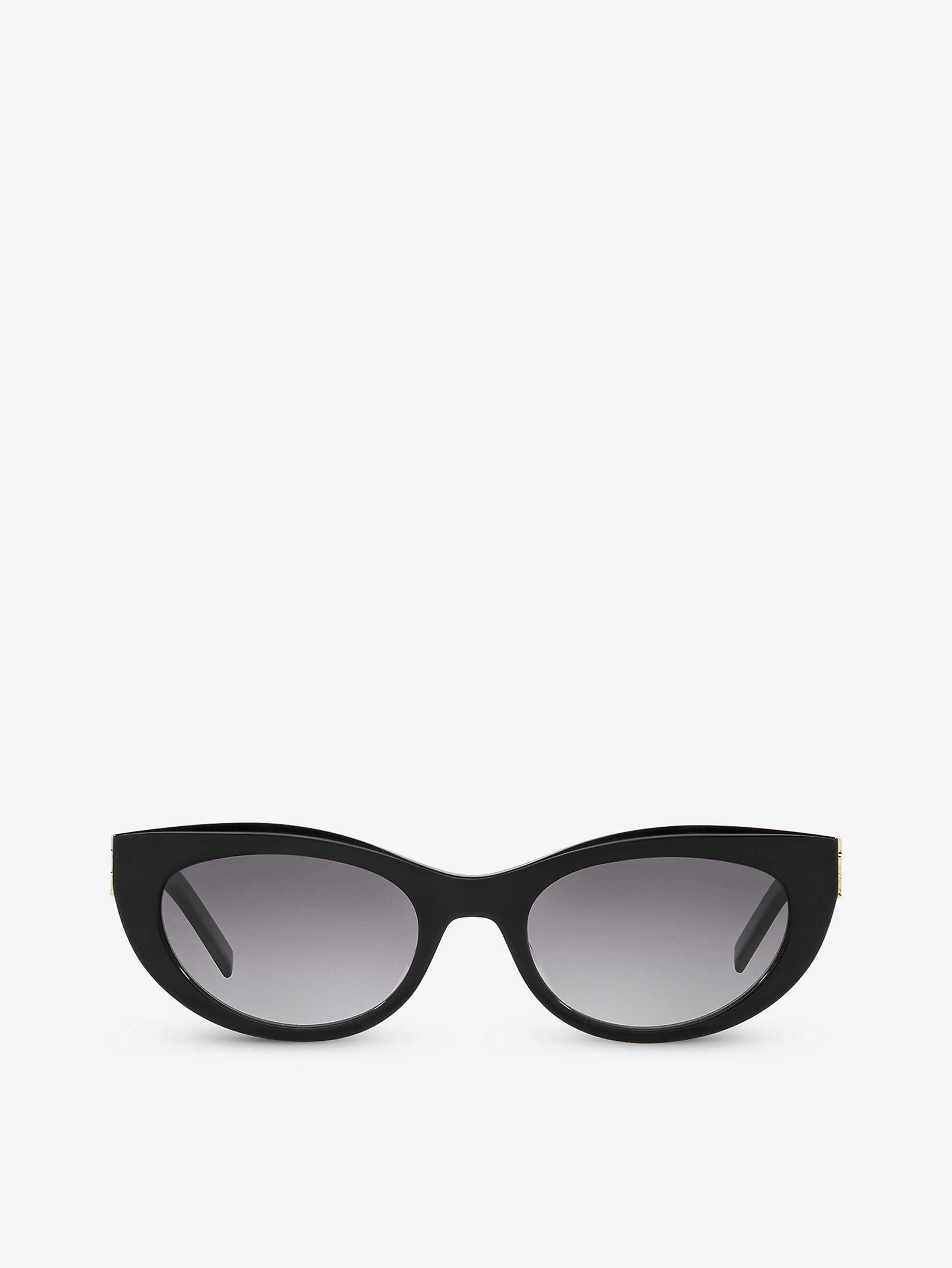 SAINT LAURENT SLM115 Oval-Frame Acetate Sunglasses in BLACK | Endource