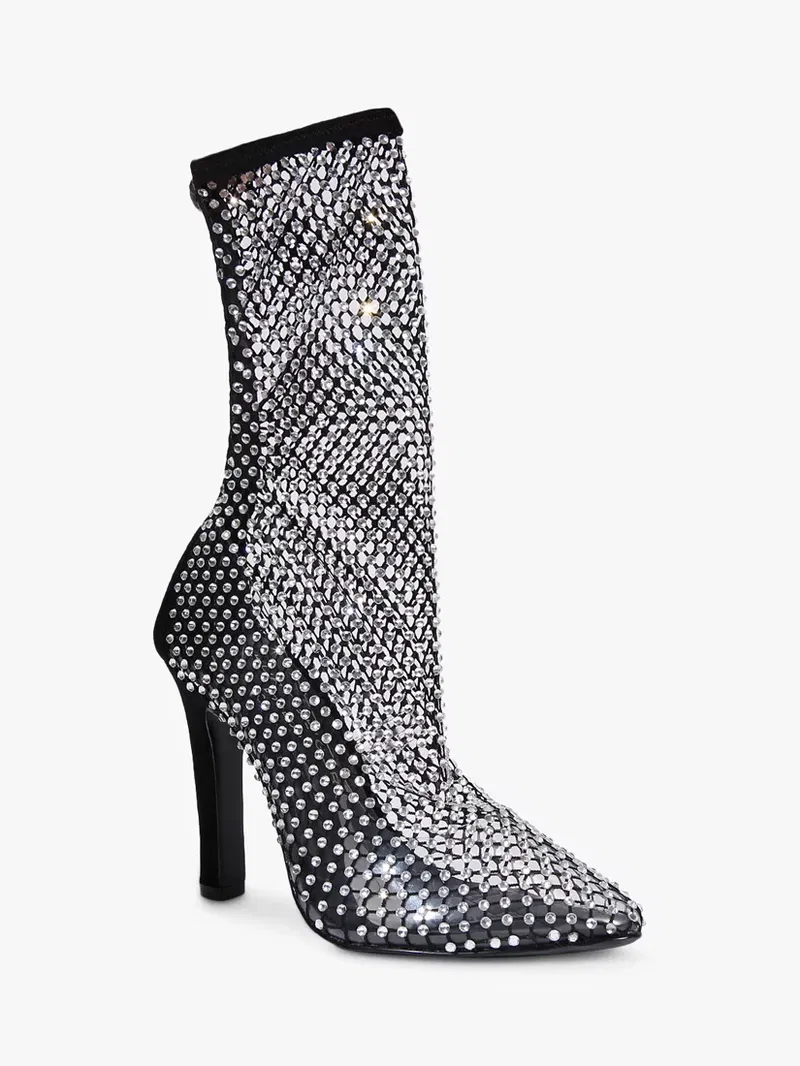 KURT GEIGER LONDON Shoreditch Diamante Mesh Boots endource